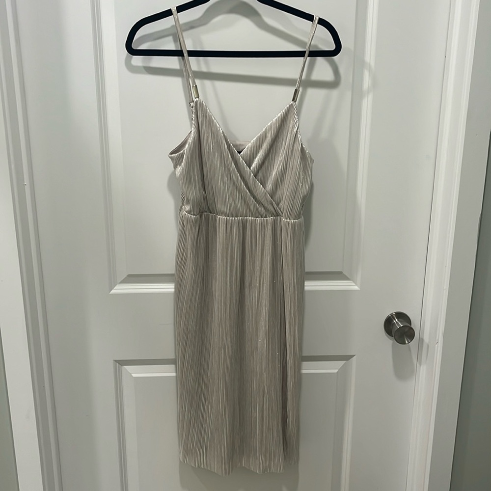 Guess Silver Metallic Cocktail Dress